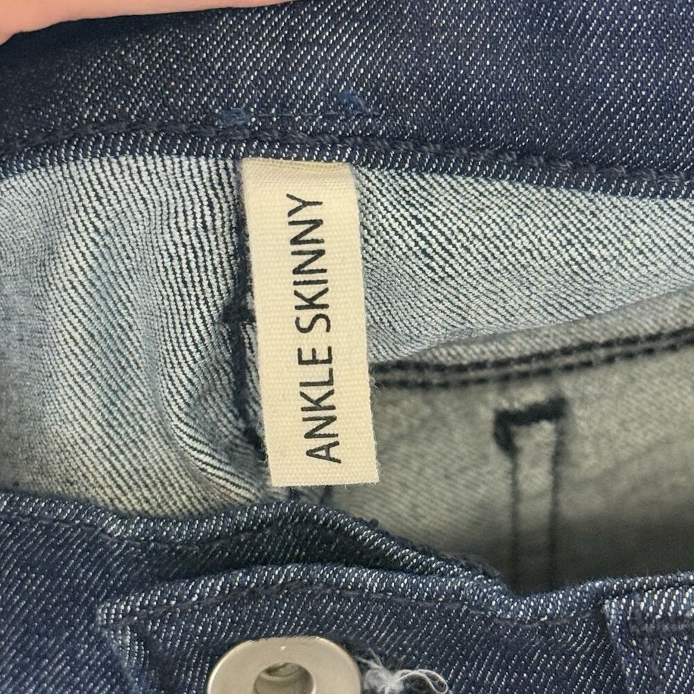 Rag & Bone Skinny Jeans Womens Sz 26 Blue Tonal River Dark Wash Raw Hem Ankle - Picture 8 of 8